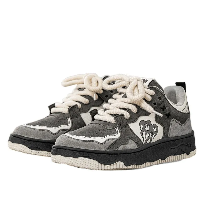 2024 New National Trend Flame Mountain Sneakers – Retro Deconstructed Casual Sports Shoes for Couples