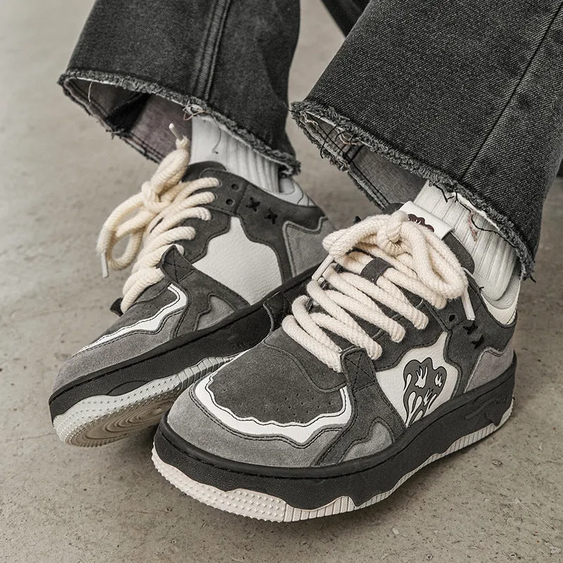 2024 New National Trend Flame Mountain Sneakers – Retro Deconstructed Casual Sports Shoes for Couples