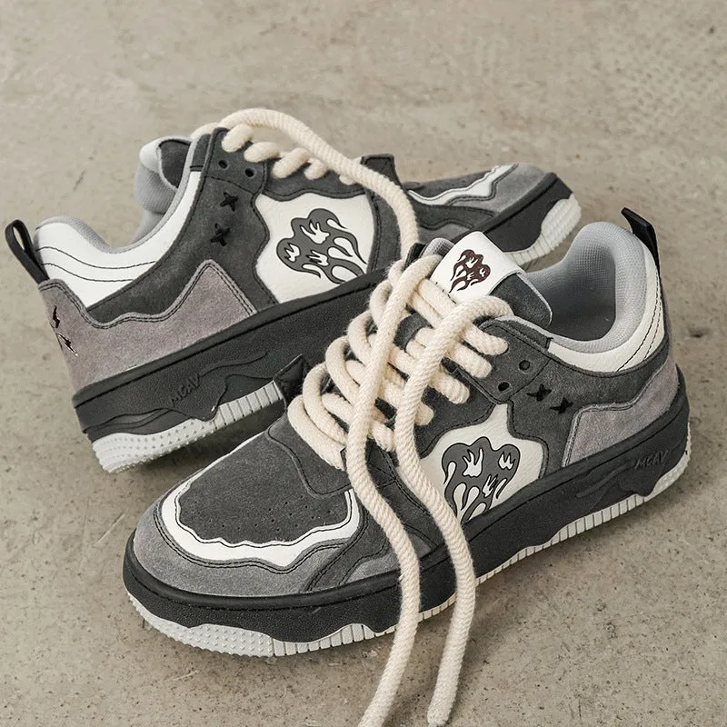 2024 New National Trend Flame Mountain Sneakers – Retro Deconstructed Casual Sports Shoes for Couples