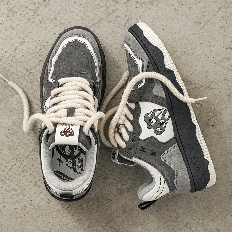 2024 New National Trend Flame Mountain Sneakers – Retro Deconstructed Casual Sports Shoes for Couples
