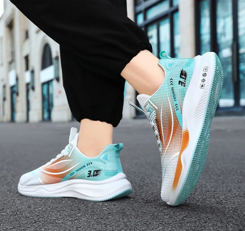 Gradient Graphic Sneakers for Men with Breathable Mesh