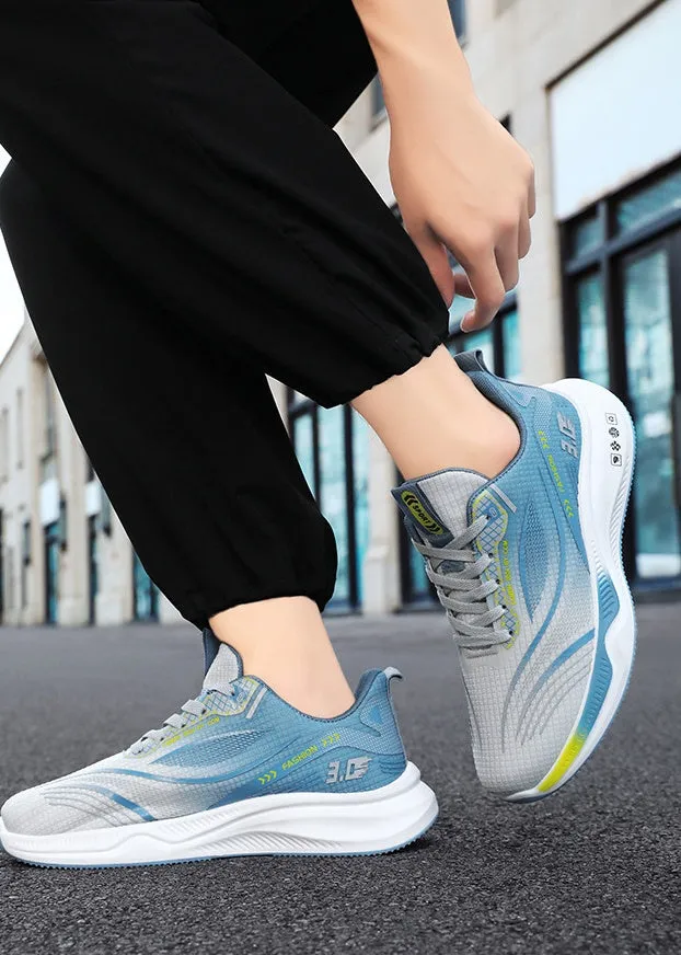 Gradient Graphic Sneakers for Men with Breathable Mesh