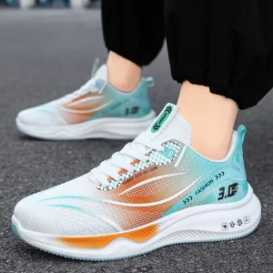 Gradient Graphic Sneakers for Men with Breathable Mesh