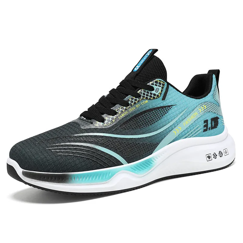 Gradient Graphic Sneakers for Men with Breathable Mesh