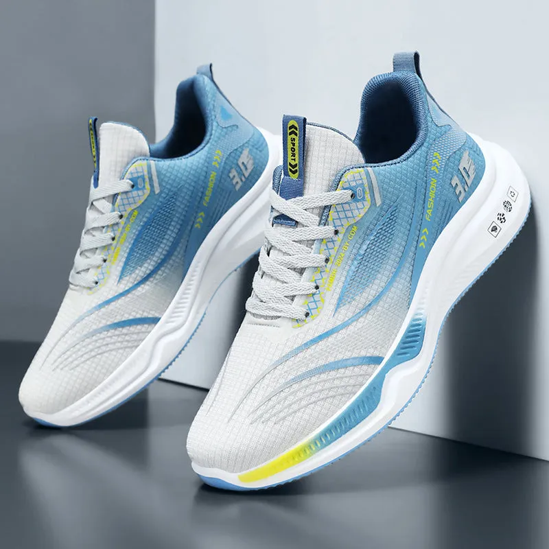 Gradient Graphic Sneakers for Men with Breathable Mesh