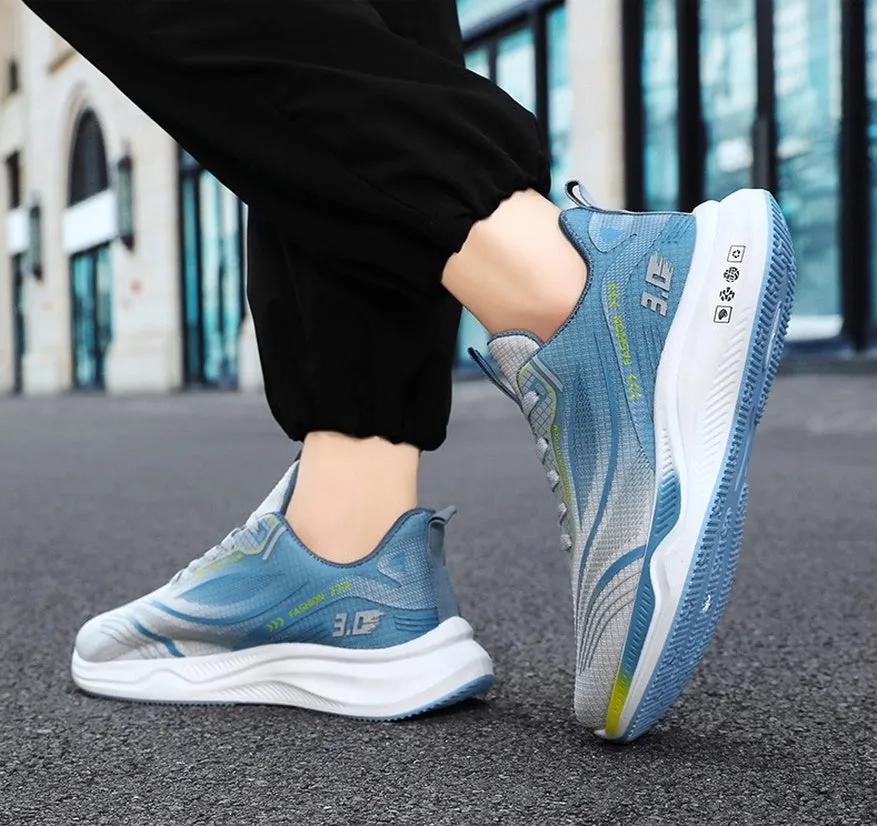 Gradient Graphic Sneakers for Men with Breathable Mesh